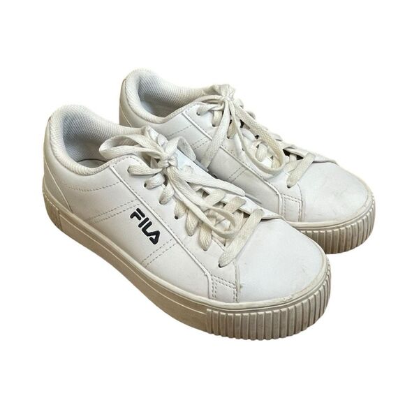 Fila Redmond Platform Sneakers White Leather Lace Up Embroidered Logo 7 - Picture 1 of 10